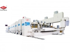 Flexo printing machine for corrugated box blanks